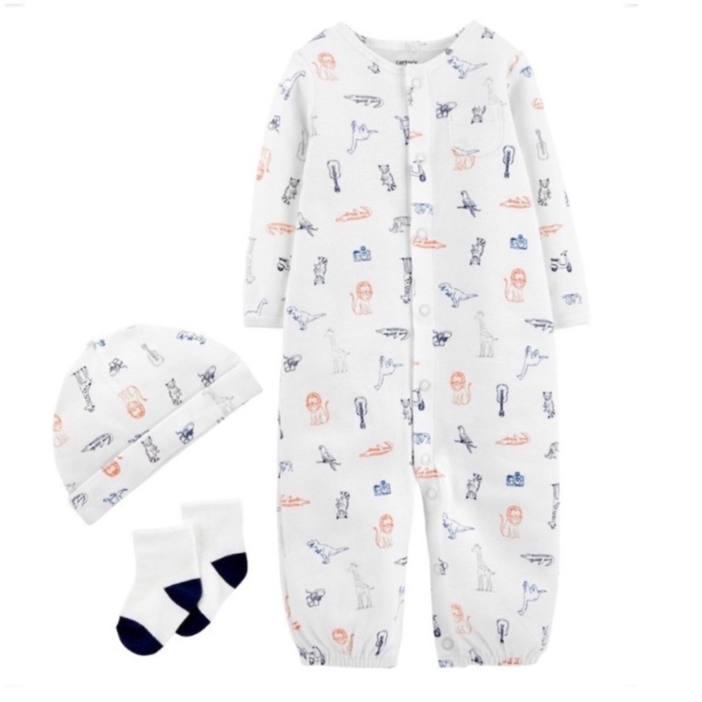 NWT Carter’s Converter Gown 3 pc Set